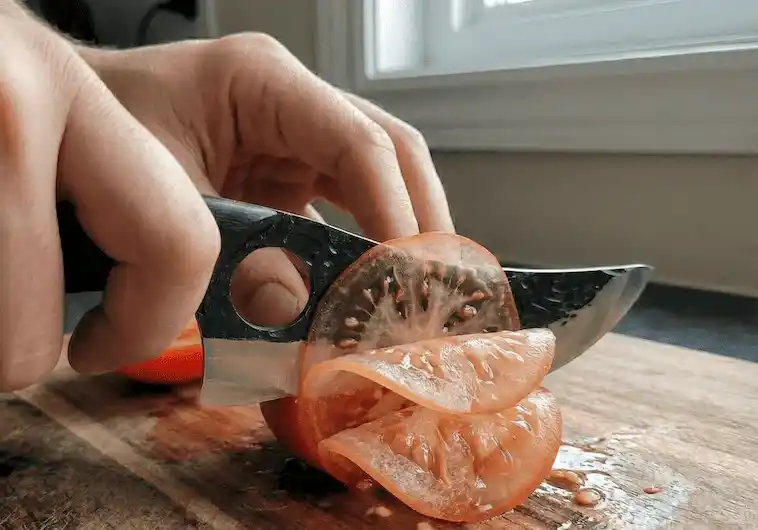 Cooking with Kiru knife